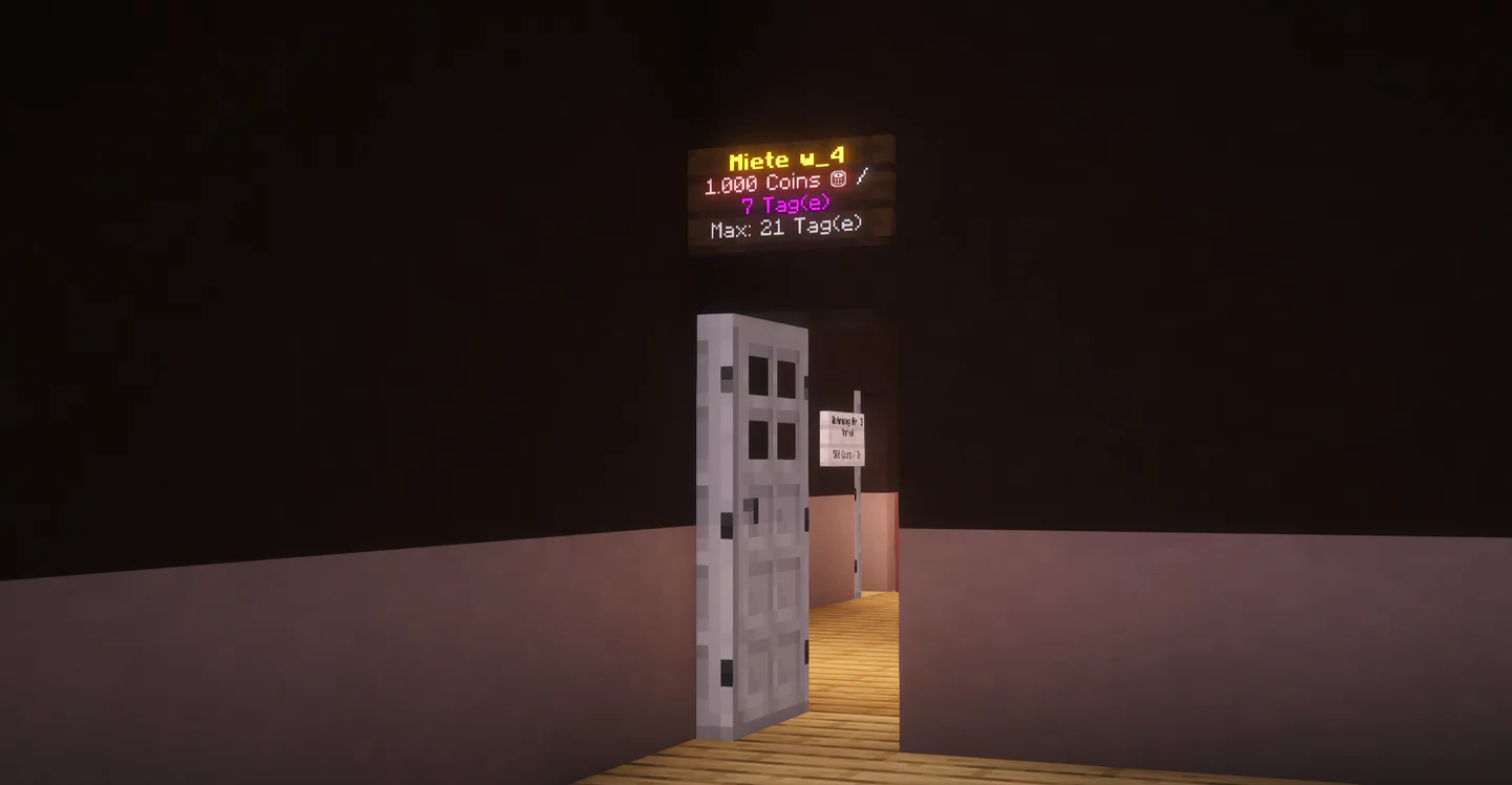 Aktives Mietschild mit Preis, Intervall und maximaler Mietdauer
